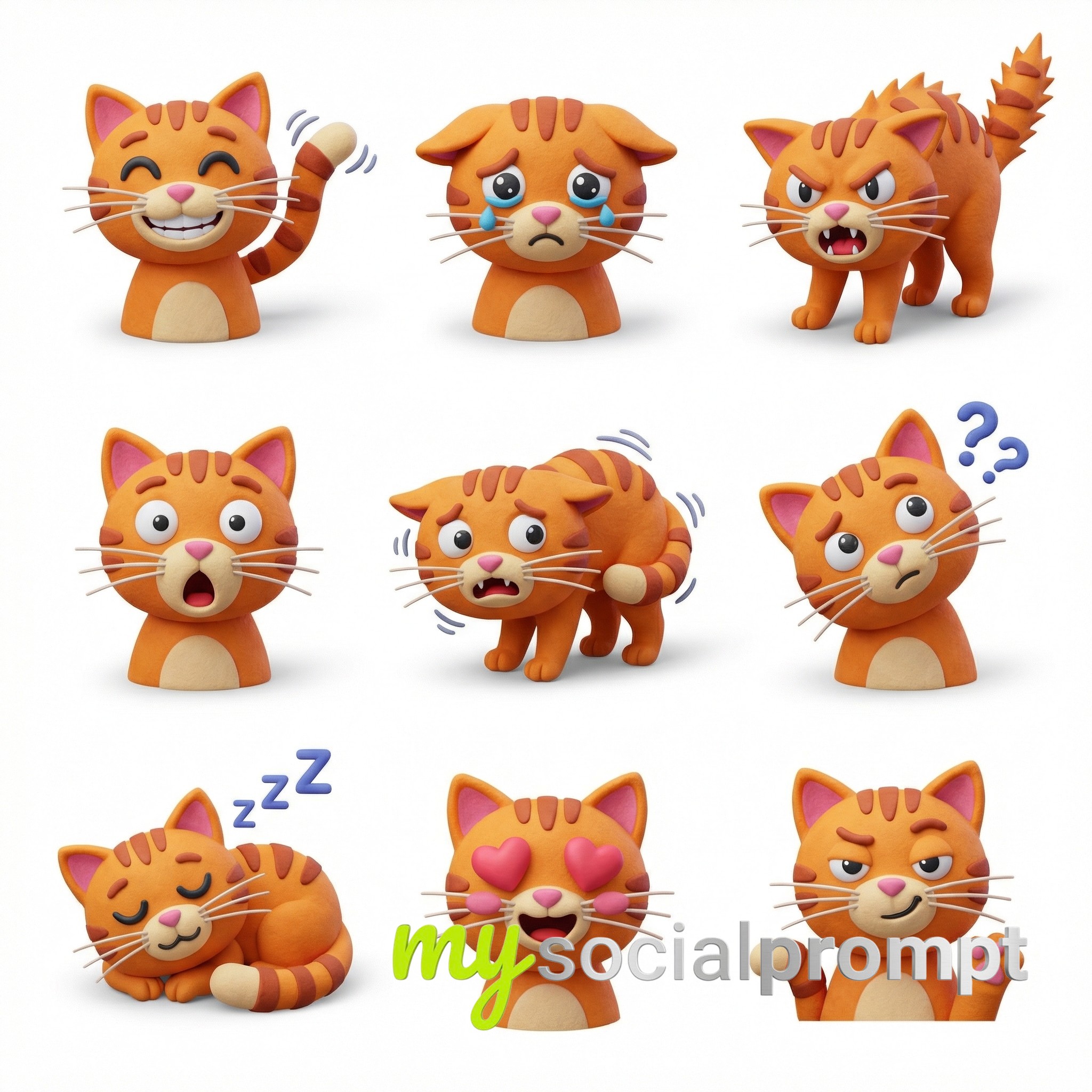 nanobanana prompt: Colorful 3D Icon Grids for Dogs, Bananas, January, and Cats 4