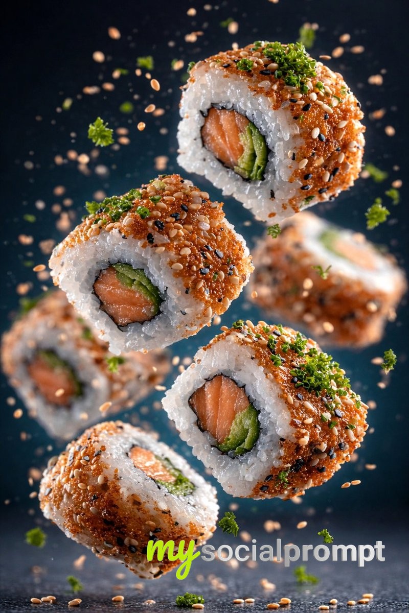 nanobanana prompt: Cinematic Food Photography with Suspended Motion 2