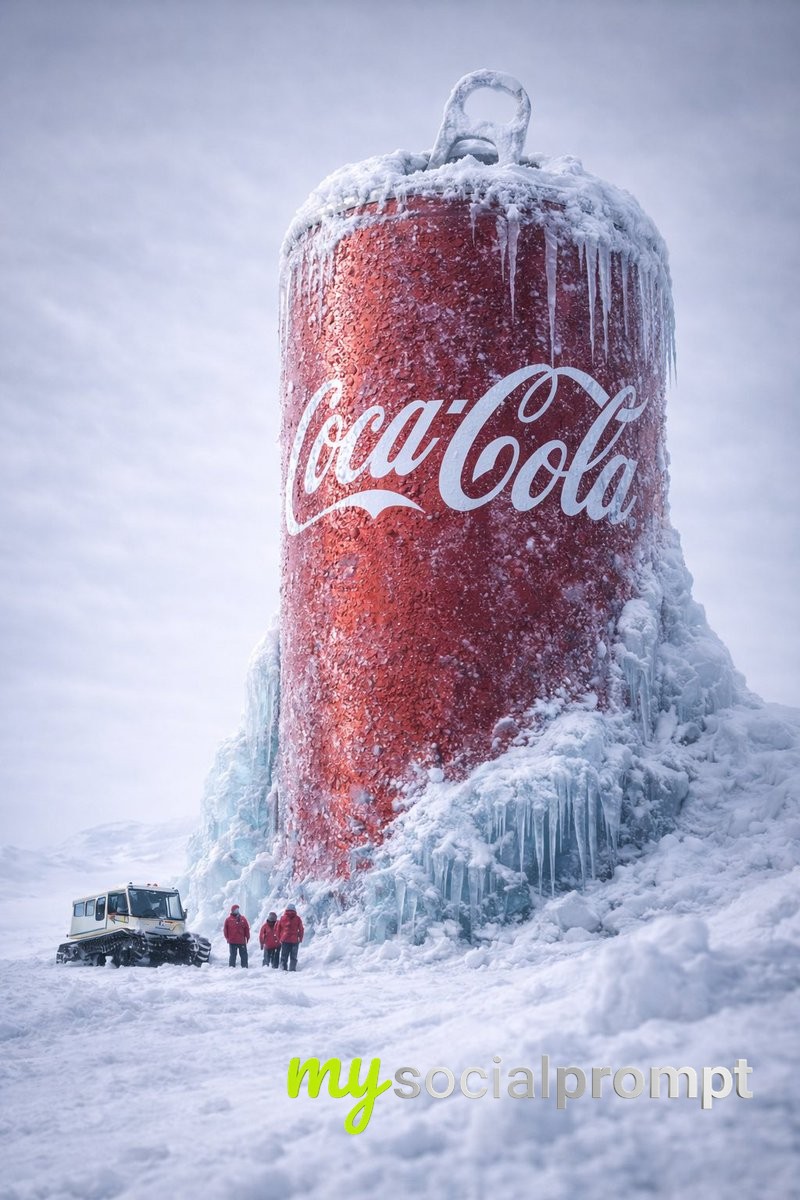 nanobanana prompt: Hyper-realistic Arctic Monument with Cinematic Lighting 3