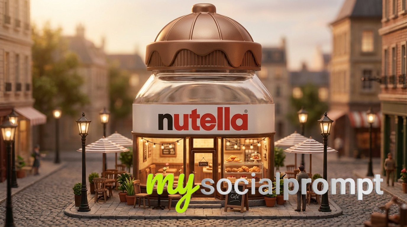 nanobanana prompt: Surreal Miniature Café with Cinematic Lighting & Hyperrealism 2