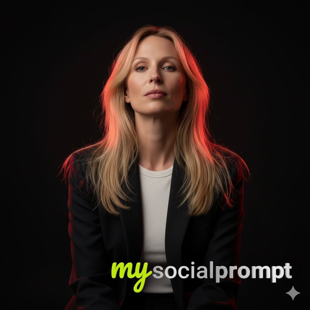 nanobanana prompt: Cinematic Fashion Portrait with Hyperrealism & Red Lighting 2