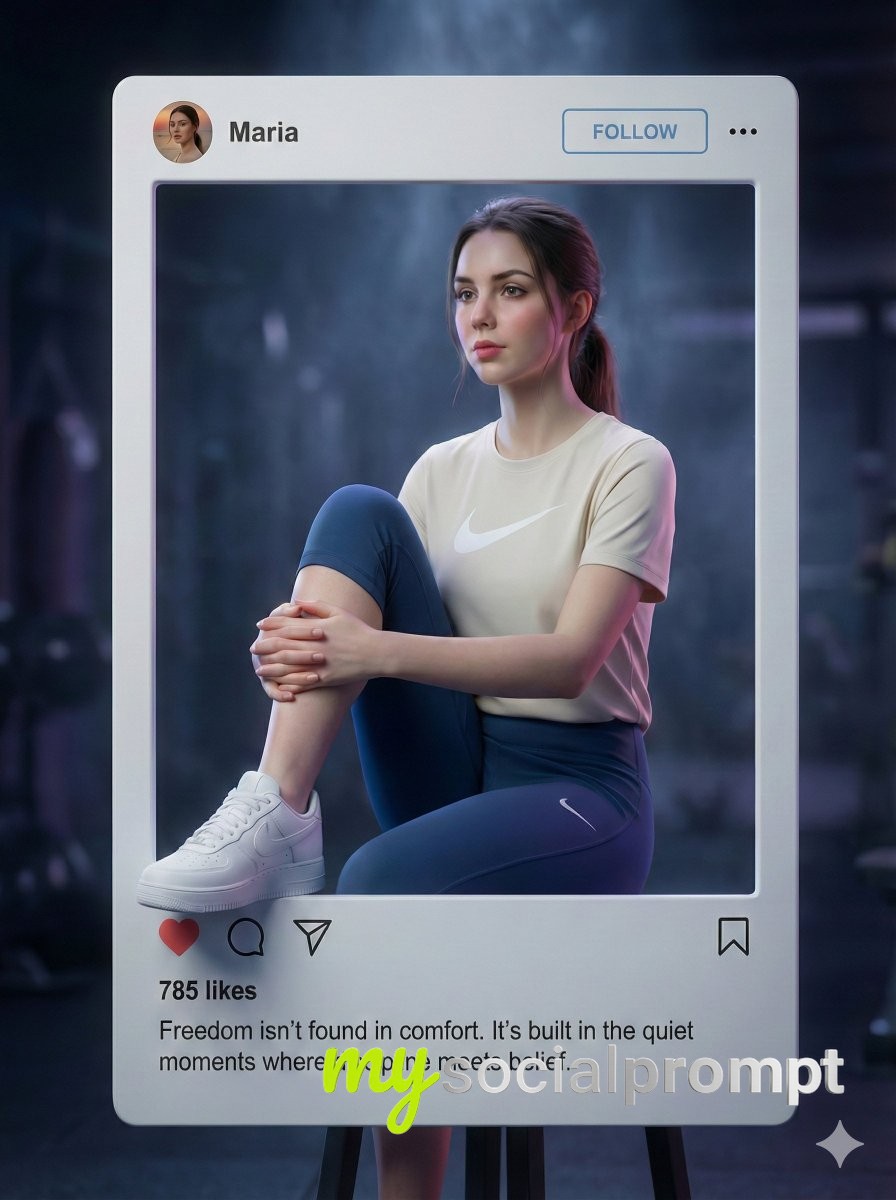 nanobanana prompt: Cinematic Social Media Frame with Photorealistic Athlete
