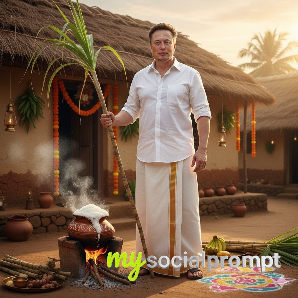 nanobanana prompt: Cinematic South Indian Thaipongal Portrait – Authentic Rural Tamil Aesthetic 4