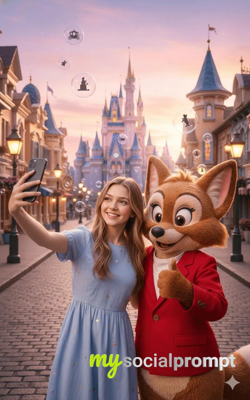 nanobanana prompt: Golden Hour Fairytale Park Cinematic Portrait