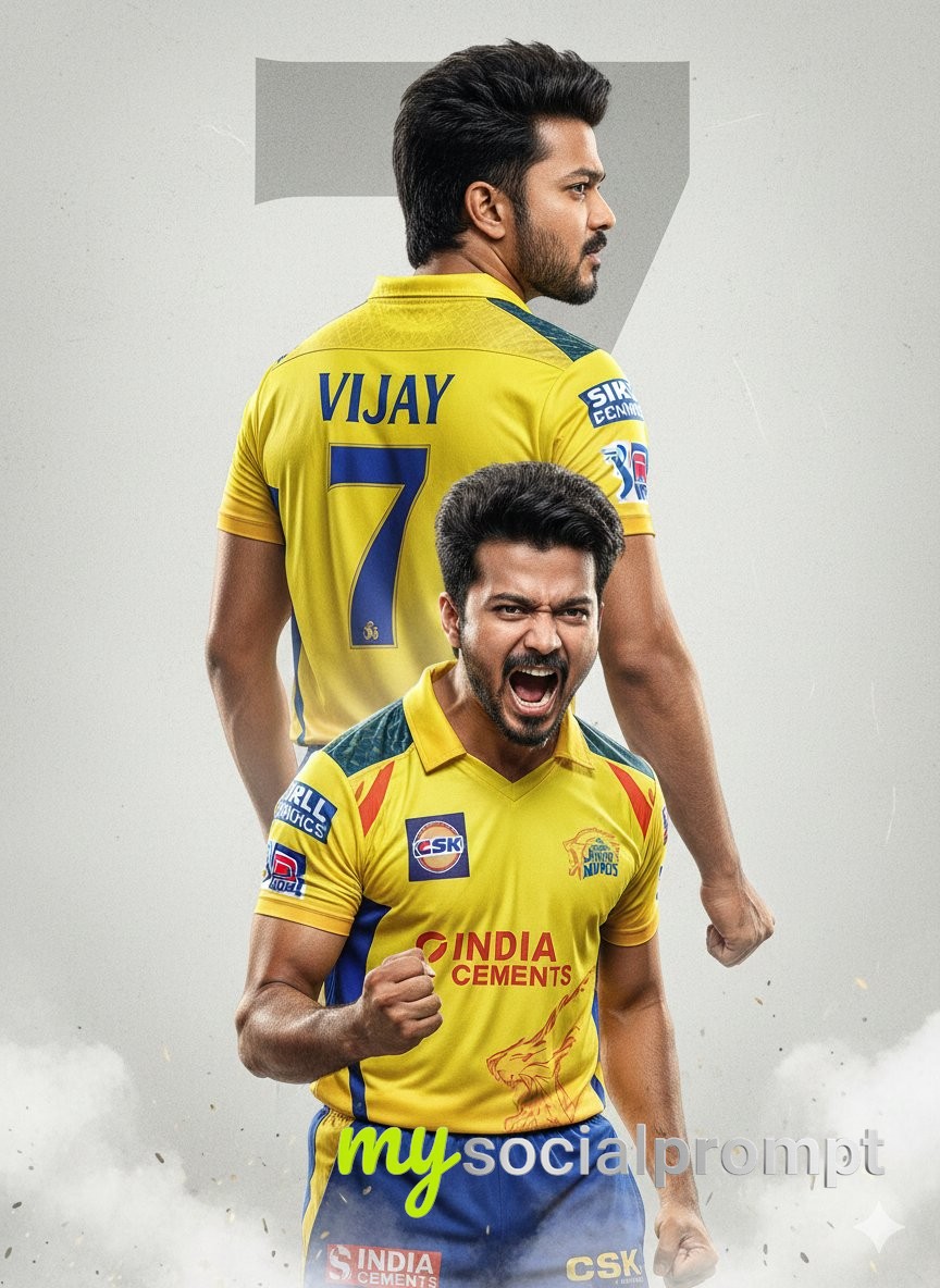 nanobanana prompt: Ultra-Realistic Cinematic Cricket Poster with Triple-Layer Composition