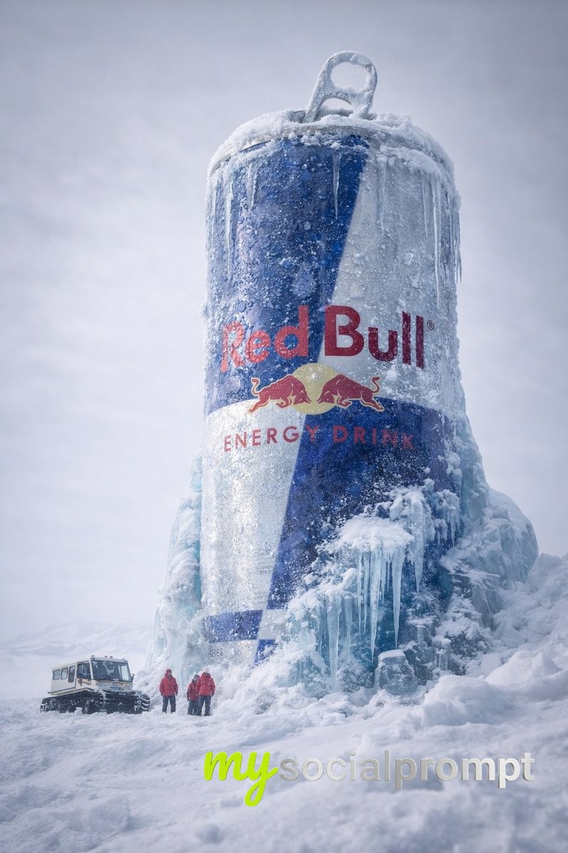 nanobanana prompt: Hyper-realistic Arctic Monument with Cinematic Lighting