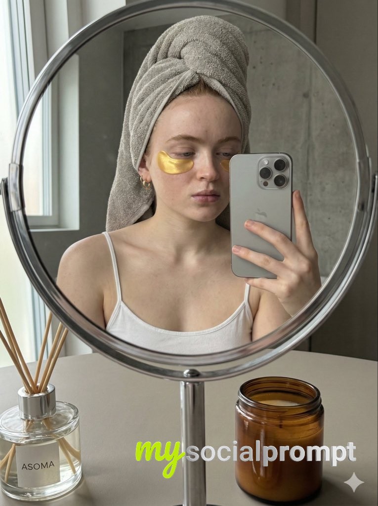 nanobanana prompt: Hyper-realistic Ana de Armas in Scandinavian Minimalist Selfie