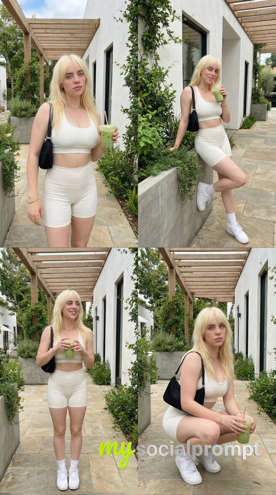 nanobanana prompt: Lifestyle Fashion Grid with Natural Daylight & Athletic Aesthetic