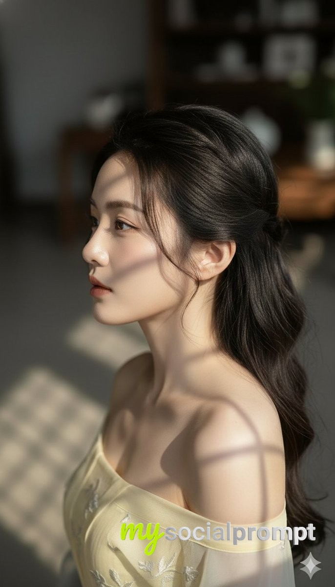 nanobanana prompt: High-Fashion Cinematic Surrealism with Overhead Lighting 2
