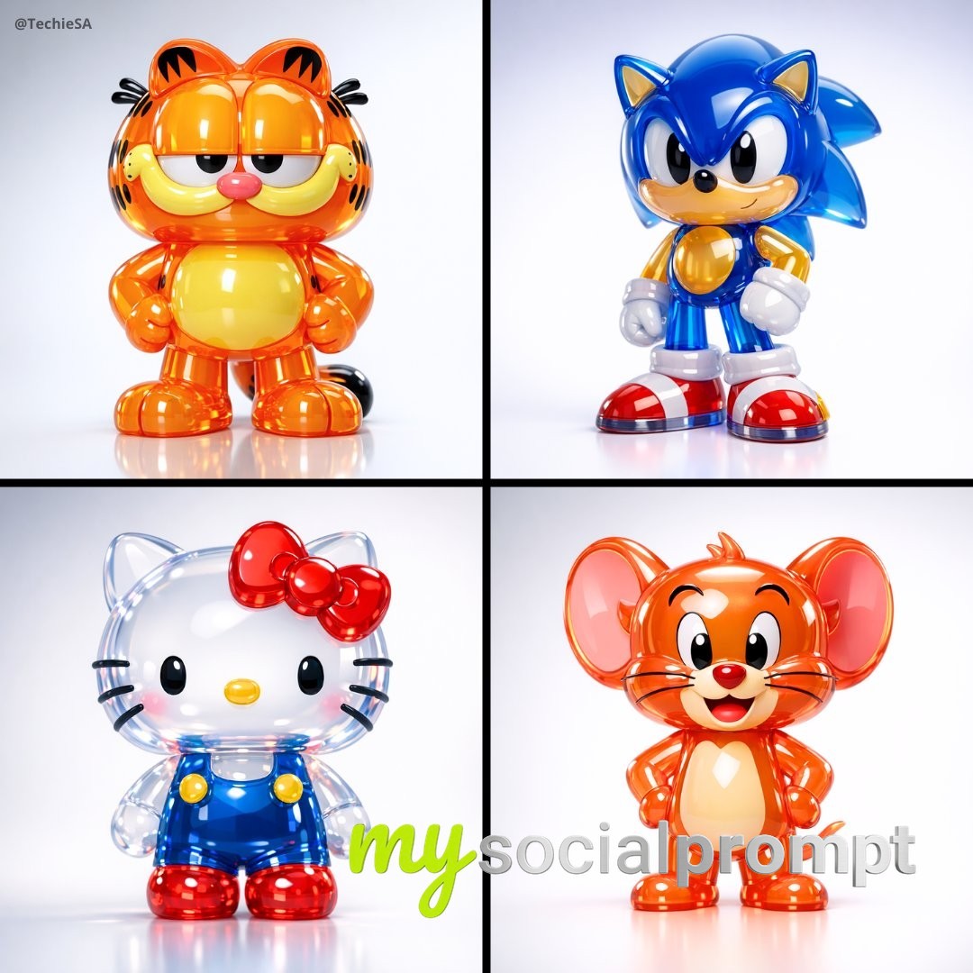 nanobanana prompt: Premium 3D Vinyl Figure with Glossy Translucent Aesthetic