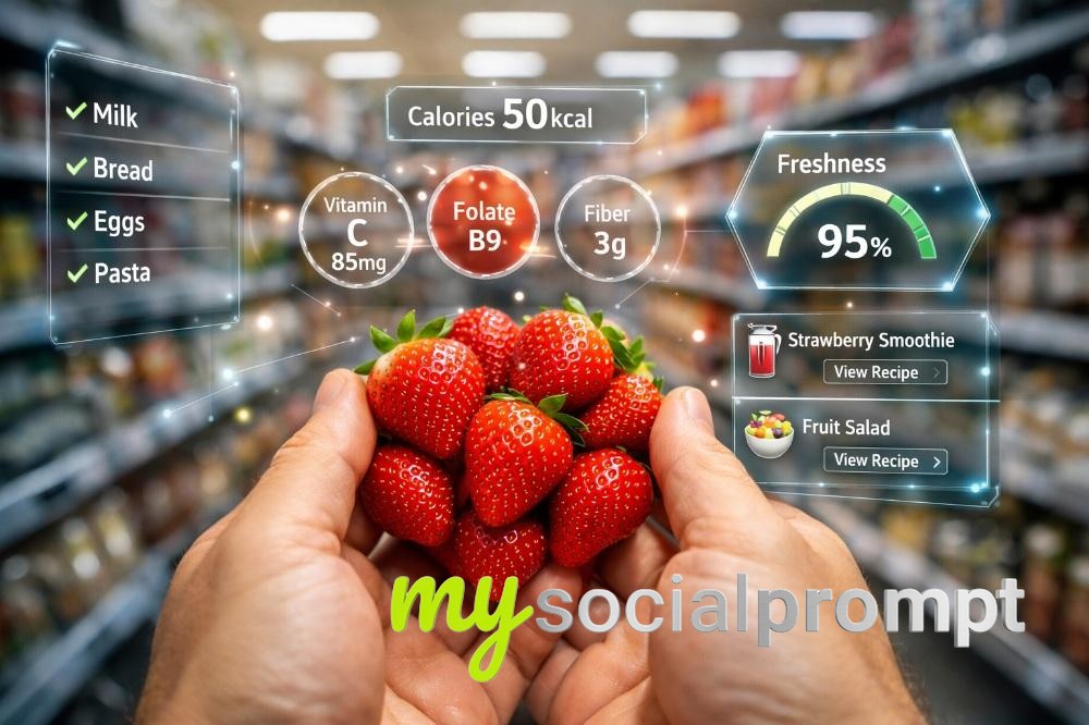 nanobanana prompt: Ultra-Realistic FPV Grocery Scene with Sci-Fi AR Overlay 2