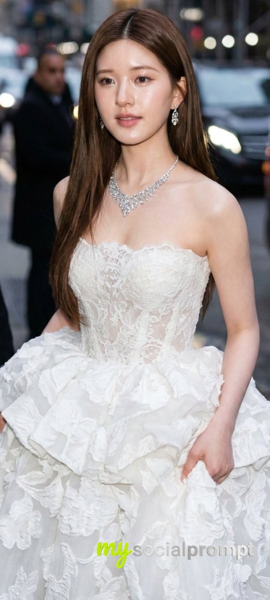 nanobanana prompt: Zhao Lusi in Bridal Gown with Cinematic Lighting 3