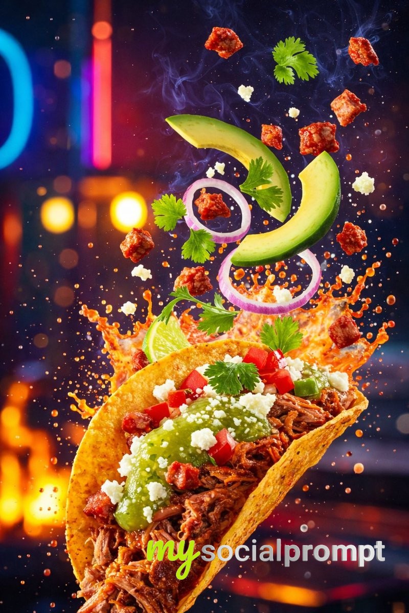 nanobanana prompt: Cinematic Food Photography with Suspended Motion 4
