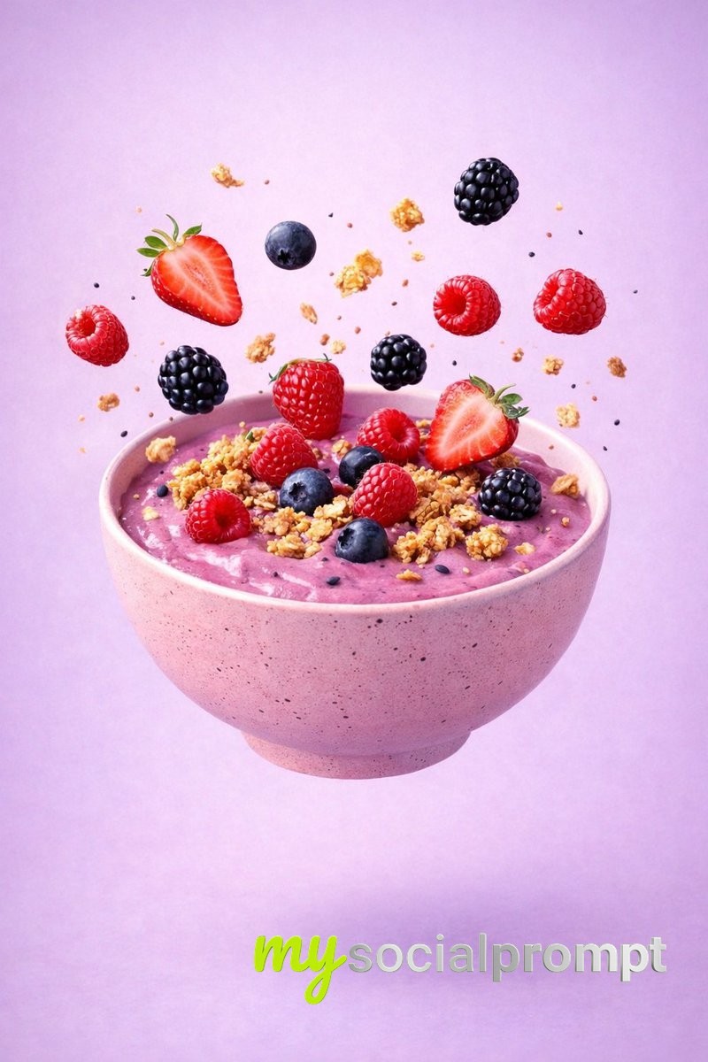 nanobanana prompt: Cinematic Food Photography with Floating Bowl & Hyper-realistic Textures 2