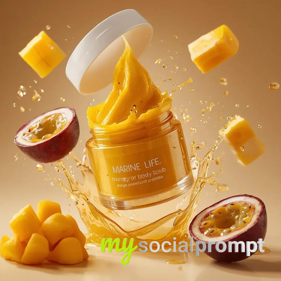 nanobanana prompt: Hyperrealistic Cosmetic Jar Explosion with Tropical Fruit Splash