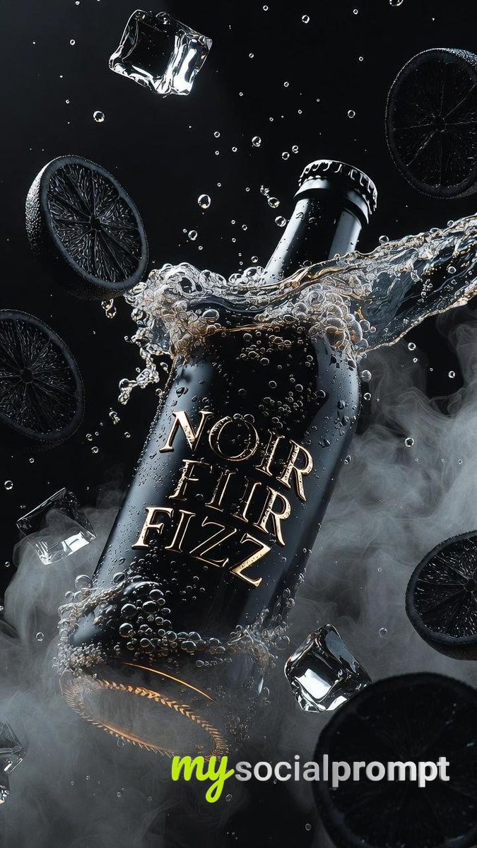 nanobanana prompt: Cinematic Luxury Soda Ad with Hyper-realistic Glass & Volumetric Mist