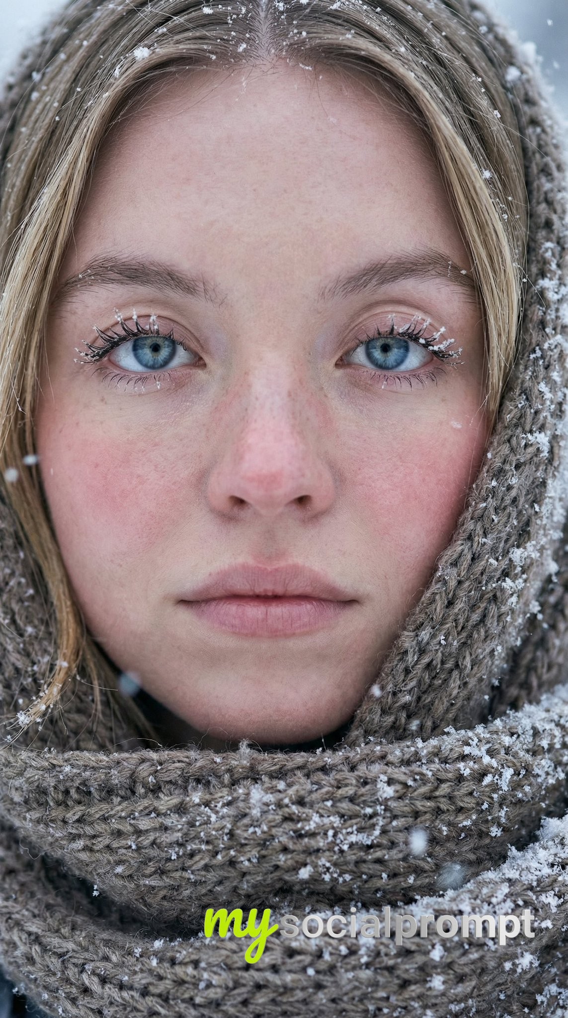 nanobanana prompt: Hyper-realistic Winter Portrait with Cinematic Lighting