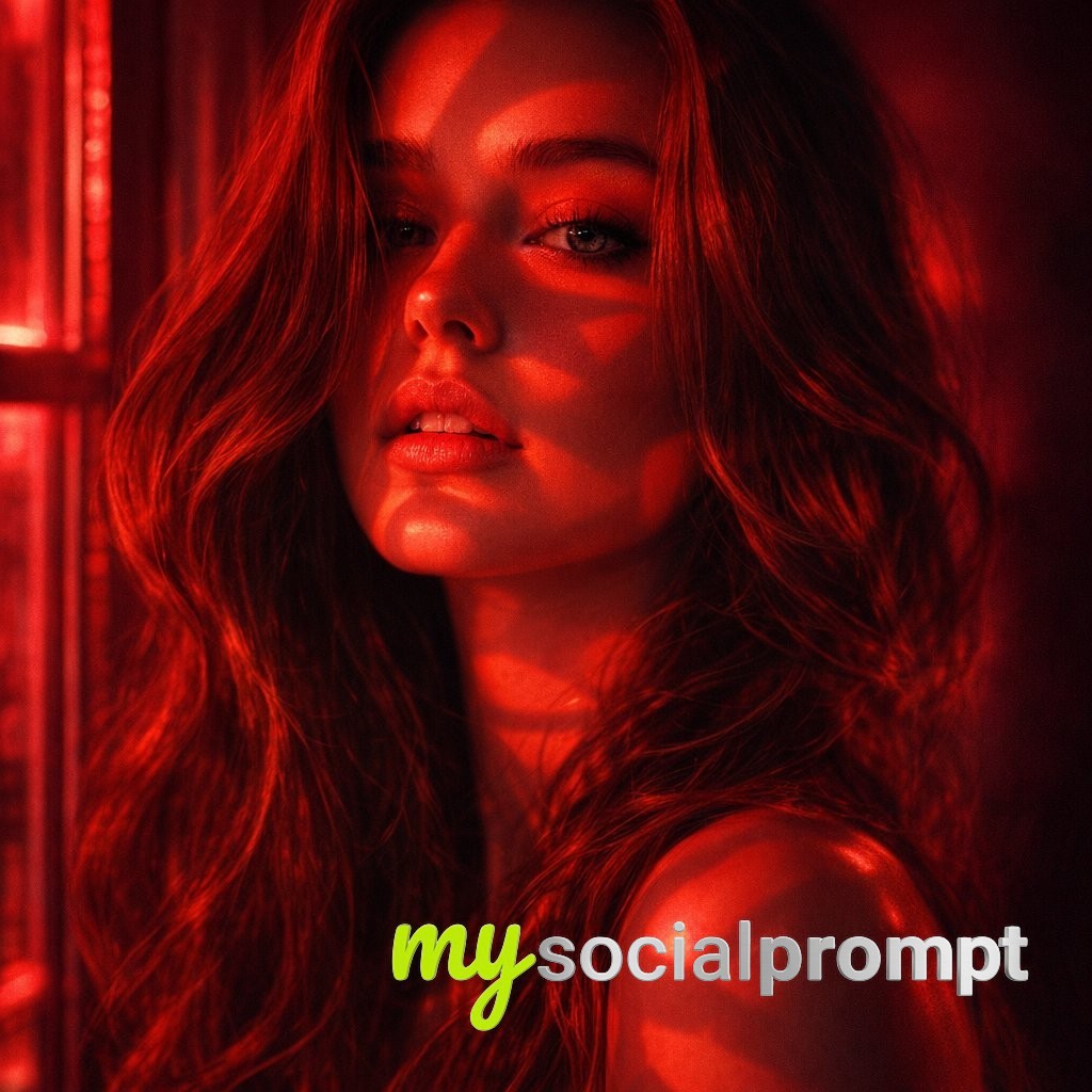 nanobanana prompt: Hyper-realistic Cinematic Portrait with Neon Reflections