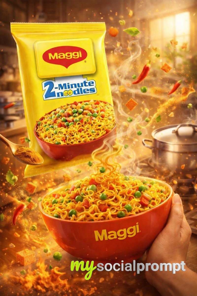 nanobanana prompt: Cinematic Food Ad with Hyper-realistic Noodles & Dynamic Lighting 2