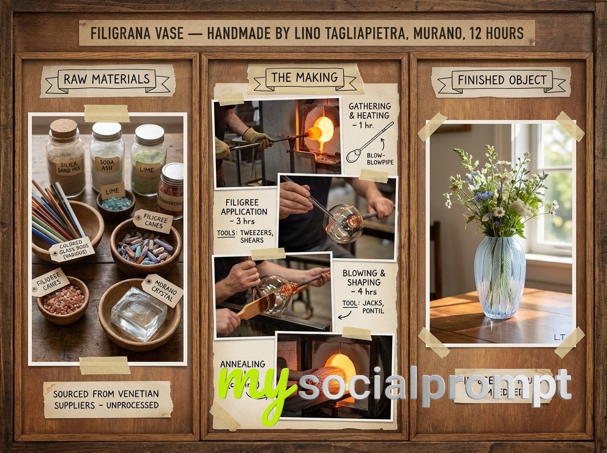 nanobanana prompt: The Artisan's Method Board: Ceramic Vase — Hand-Thrown on Wheel, Kyoto