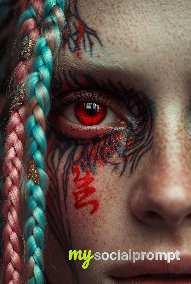 nanobanana prompt: Ultra-Realistic Cinematic Portrait with Intricate Tattoos 2