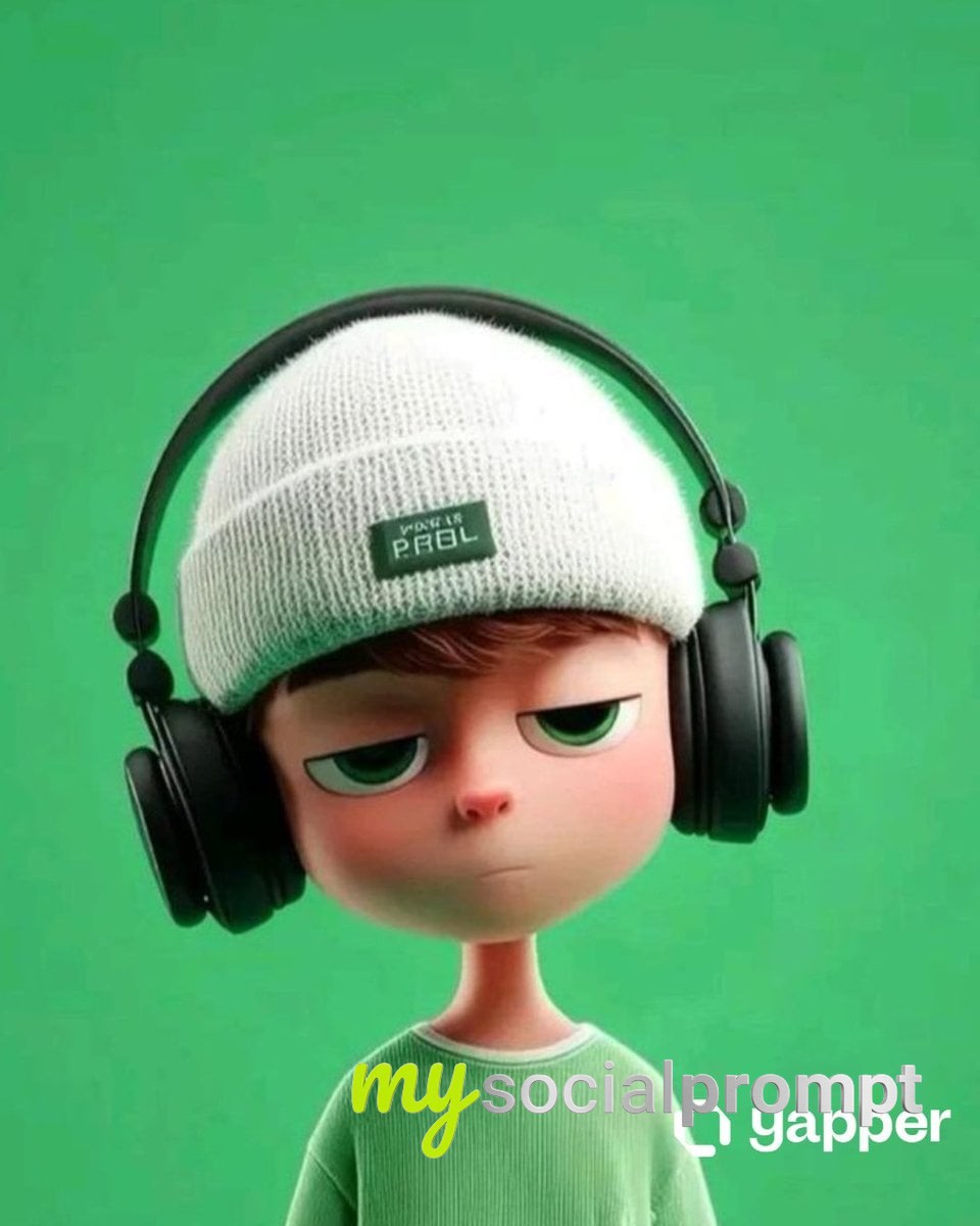nanobanana prompt: Minimal 3D Boy Character, Pixar Style, Green Gradient - AI Prompt Artwork