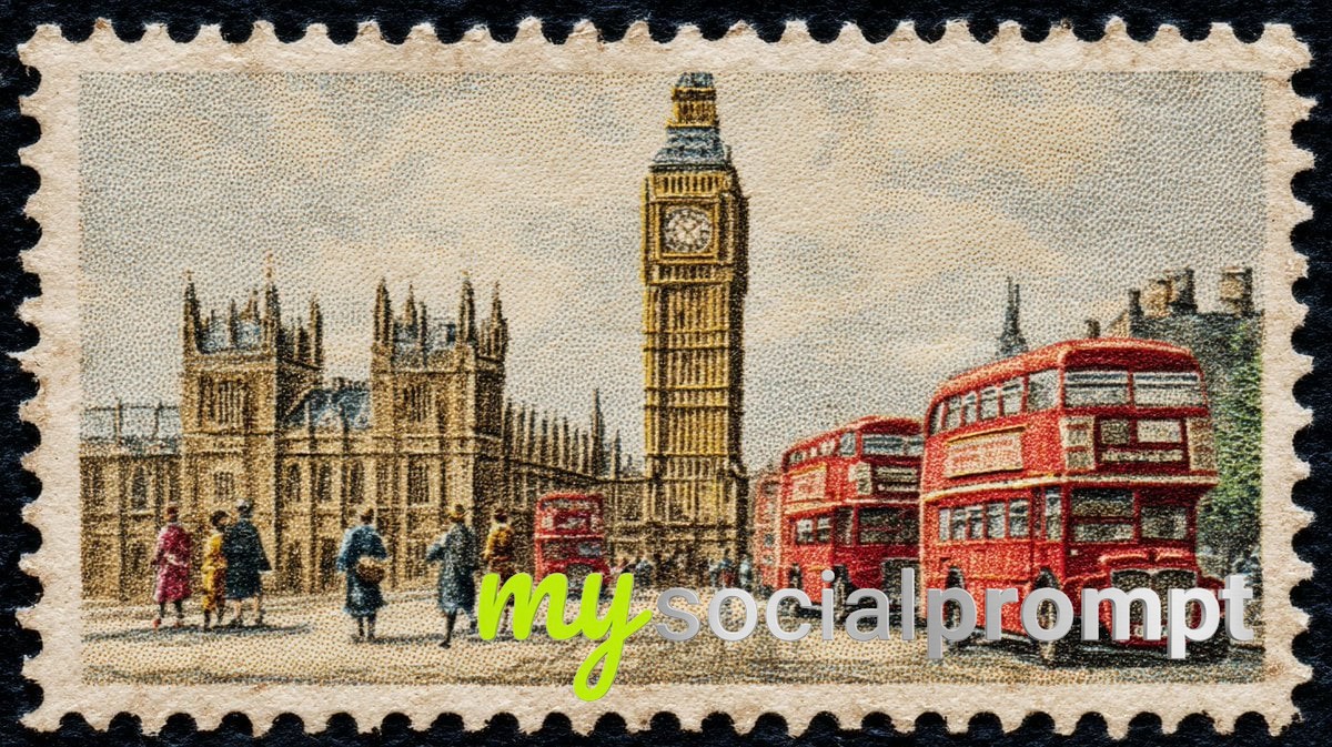nanobanana prompt: Vintage Postage Stamp of Iconic Monument with Pastel Hues - AI Prompt Image 2