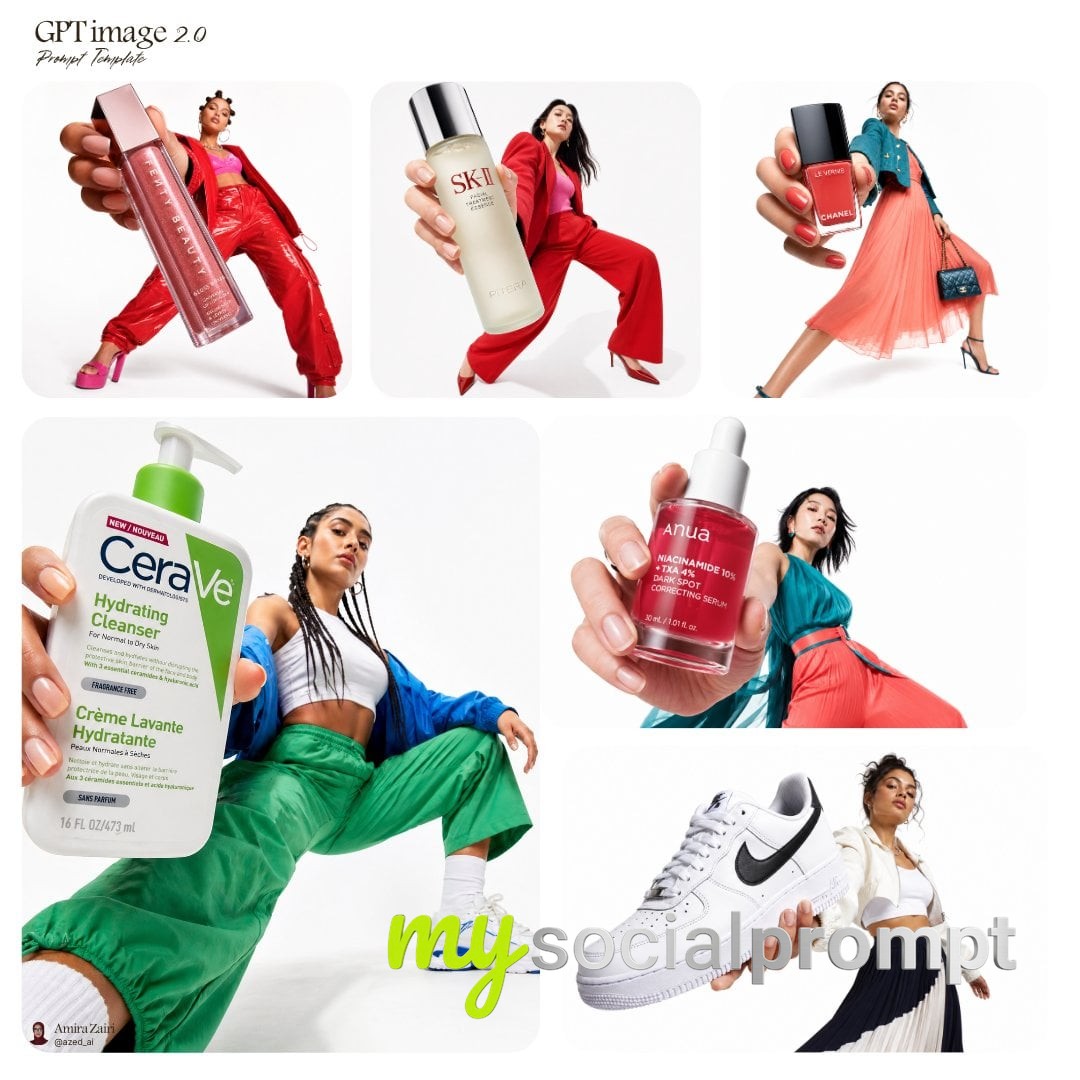 nanobanana prompt: Low-Angle Fashion Campaign with Exaggerated Perspective