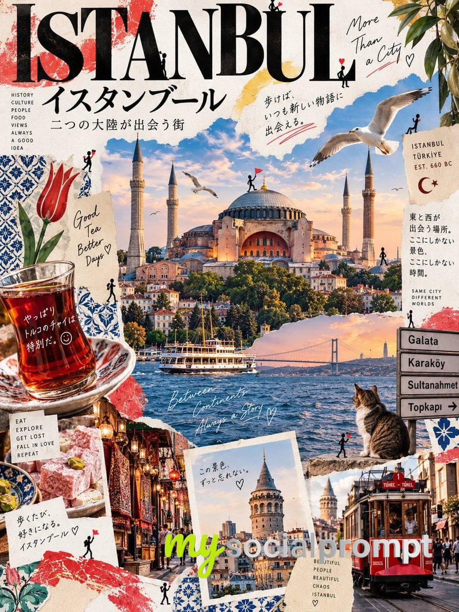 nanobanana prompt: Contemporary Japanese Zine Collage Poster of Tokyo image 2