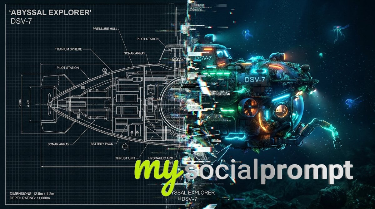 nanobanana prompt: Split-Screen Cyborg: Technical Blueprint & Glitching 3D Render image 3