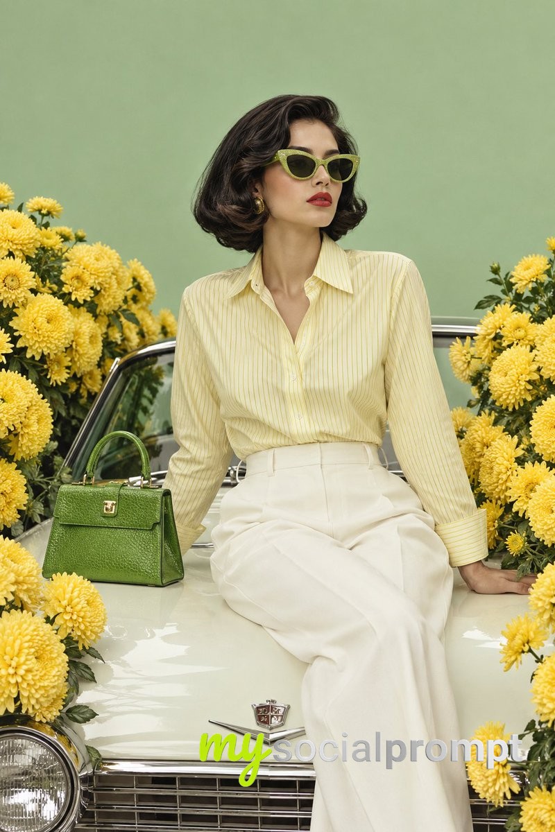 nanobanana prompt: High-fashion editorial portrait of a young woman with a v
