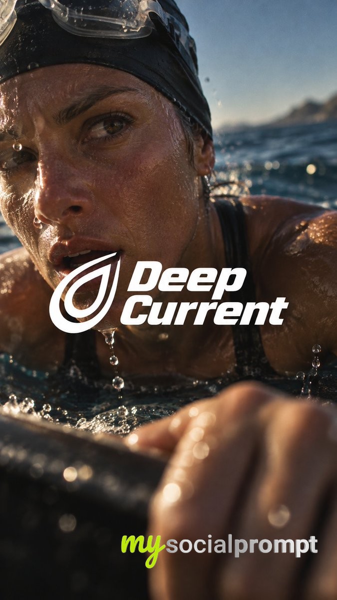 Cinematic Sports Poster: Raw Athletic Endurance in Extreme Close-Up with White Logo Lockup