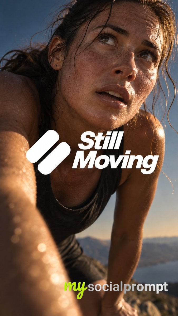 Cinematic Sports Poster: Raw Athletic Endurance in Extreme Close-Up with White Logo Lockup image 3