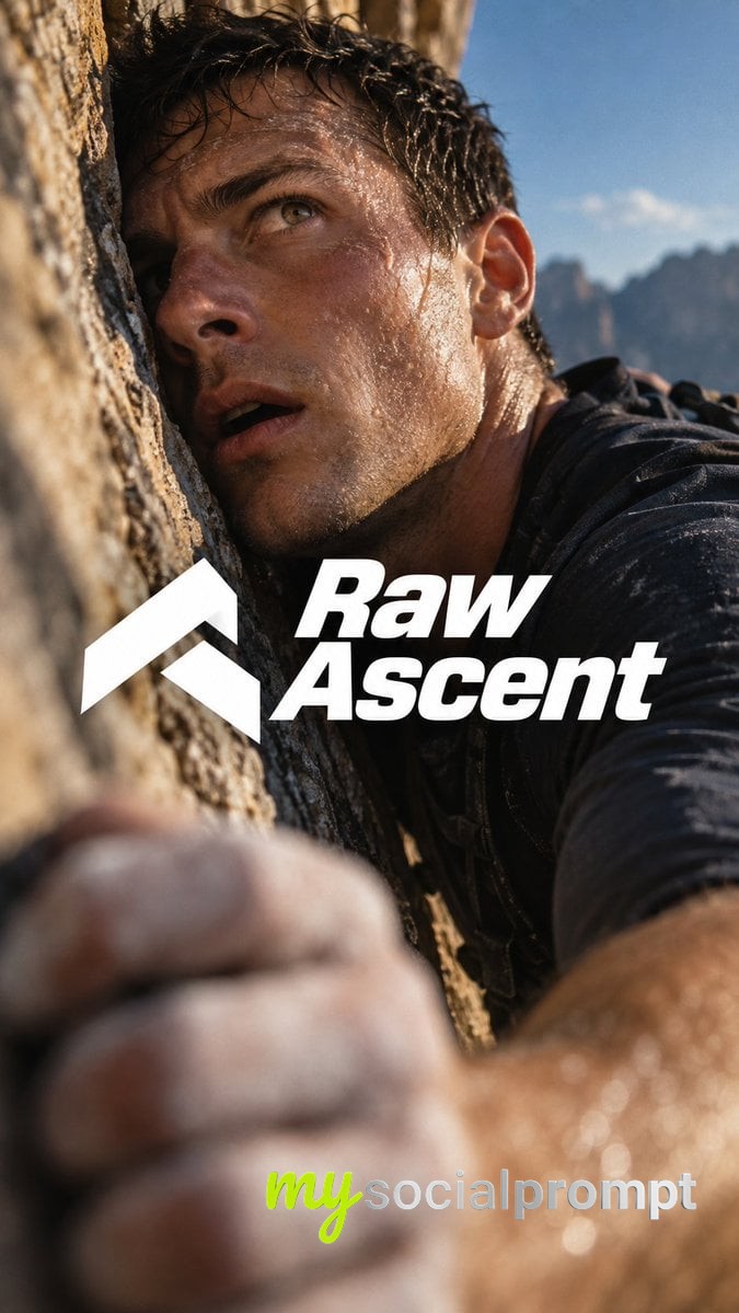 Cinematic Sports Poster: Raw Athletic Endurance in Extreme Close-Up with White Logo Lockup image 4