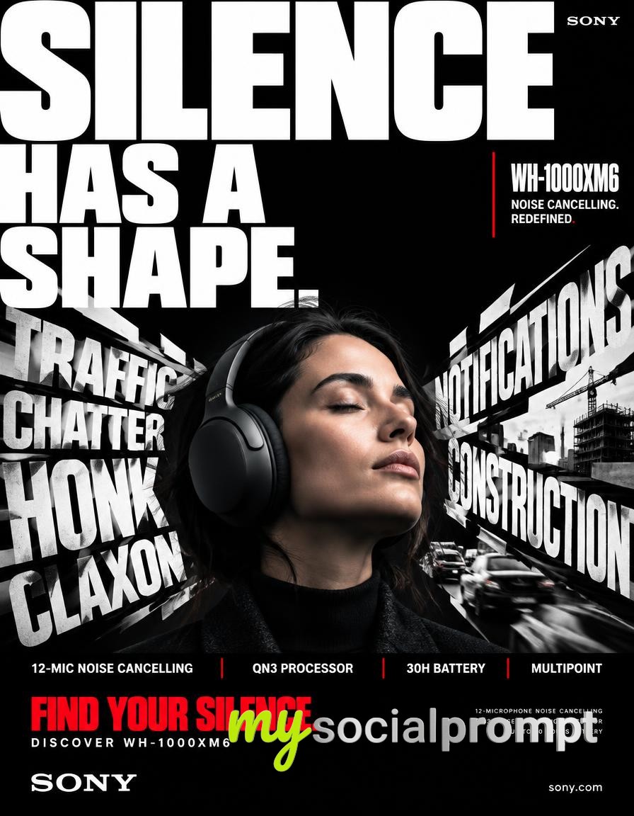Hyper-Commercial JBL Headphone Campaign Poster: Bold Orange Typography & Editorial Impact image 2