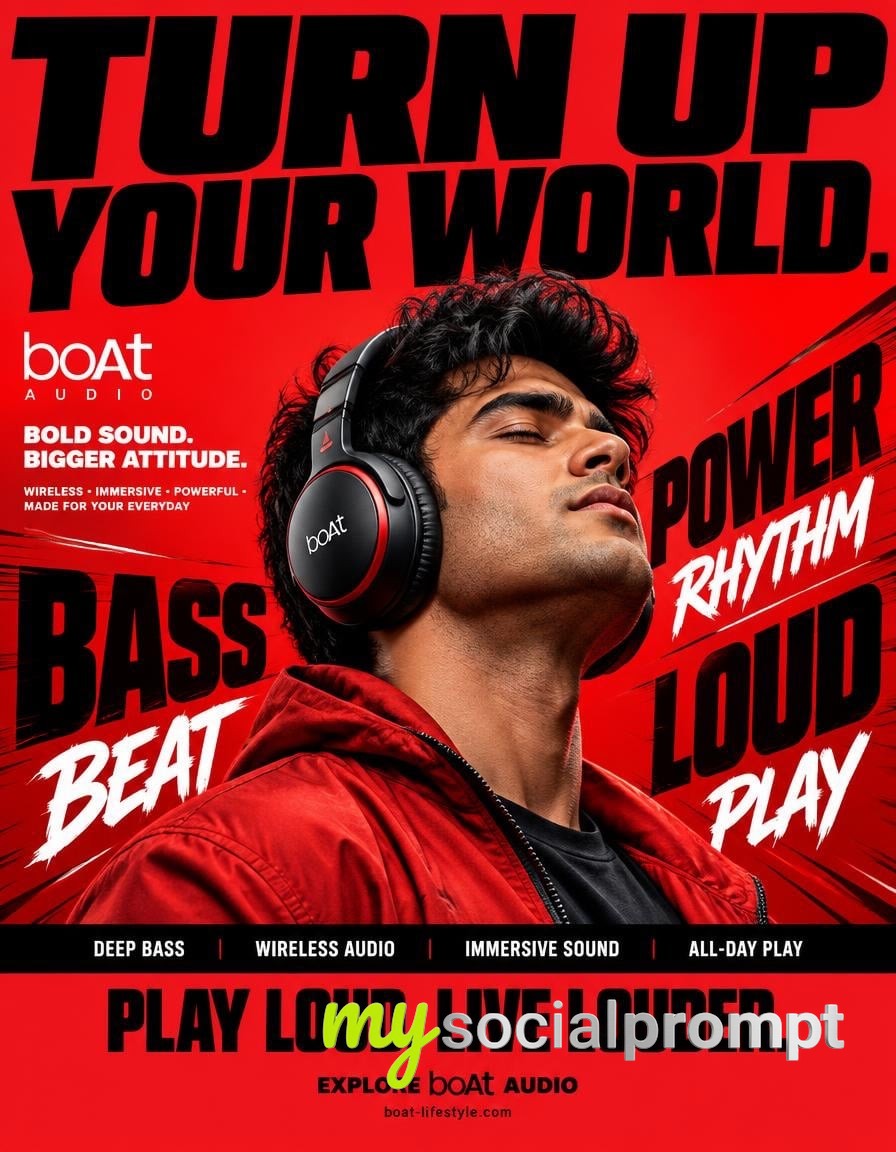 Hyper-Commercial JBL Headphone Campaign Poster: Bold Orange Typography & Editorial Impact image 3