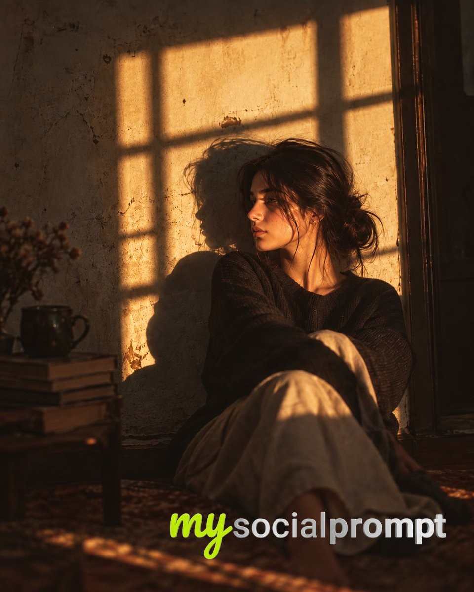Golden-Hour Portraiture: Cinematic Realism in a Rustic Interior with a Young Woman