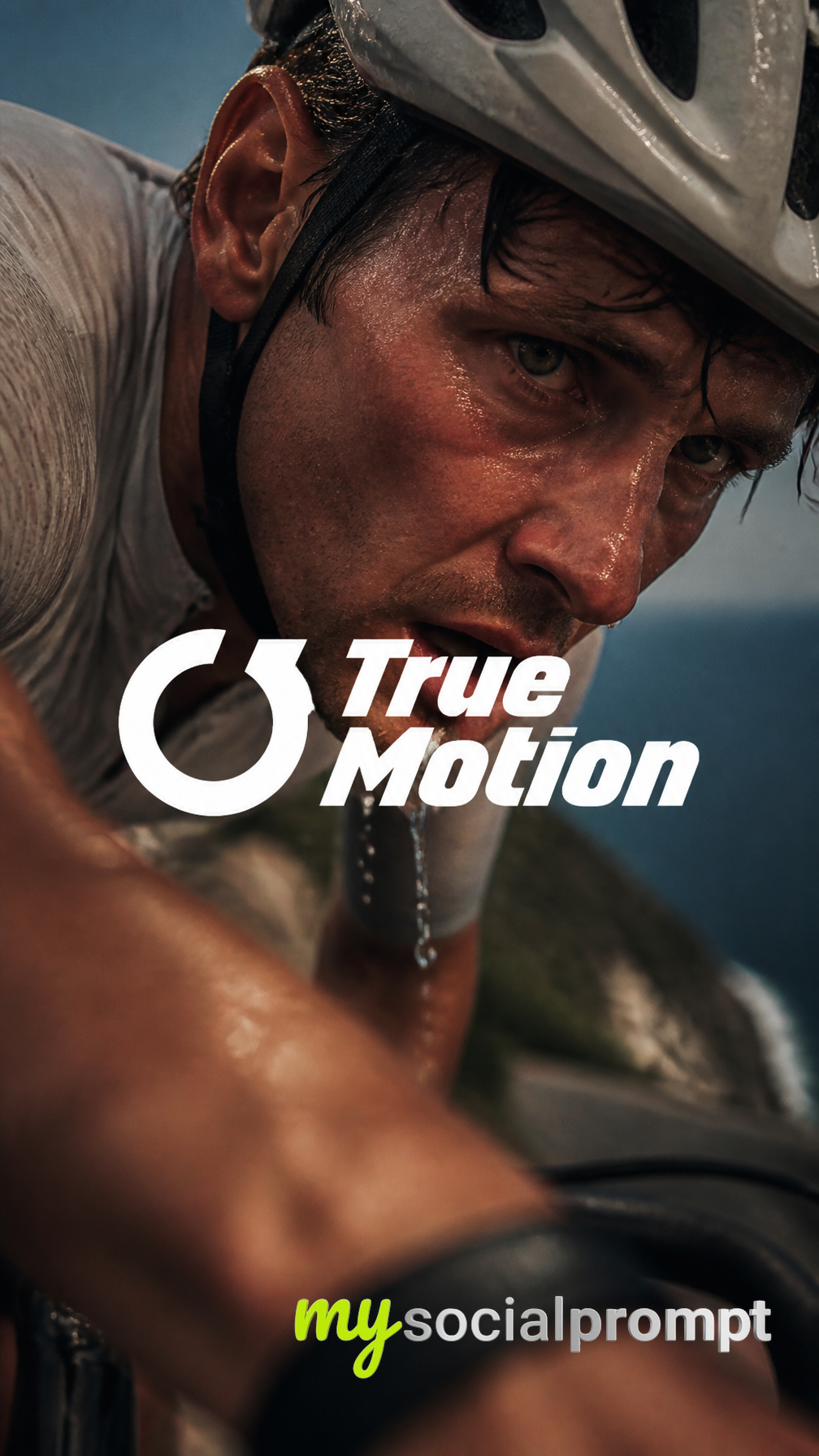 Cinematic Sports Poster: Open-Ring Logo for True Motion Cycling Campaign
