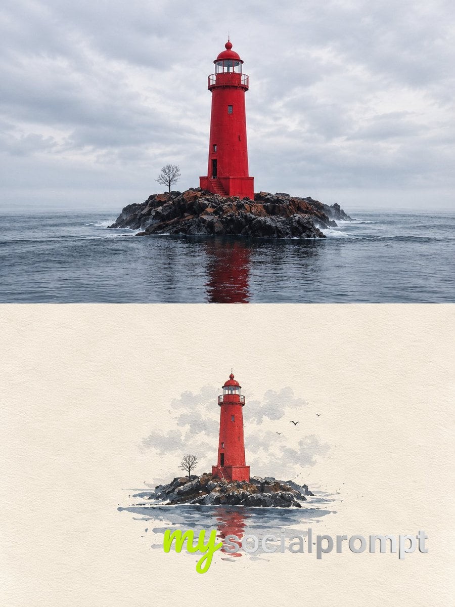 Minimalist Editorial Diptych: Photographic Realism Meets Hand-Drawn Paper Illustration image 3