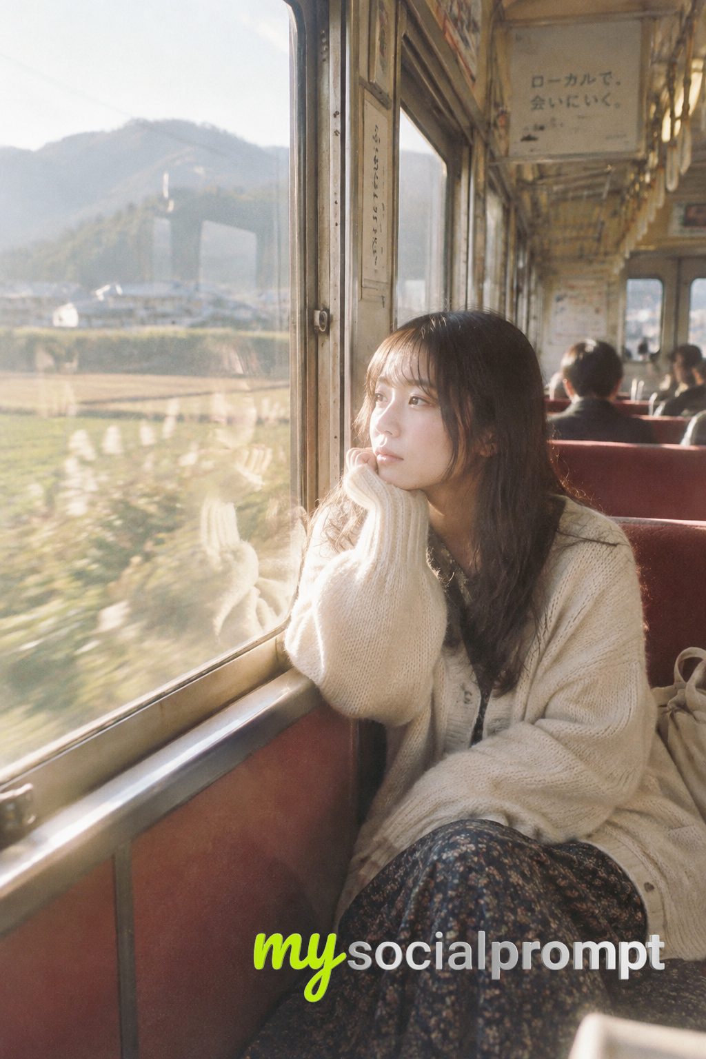 Nostalgic Japanese Slice of Life: Candid Train Portrait in Analog Film