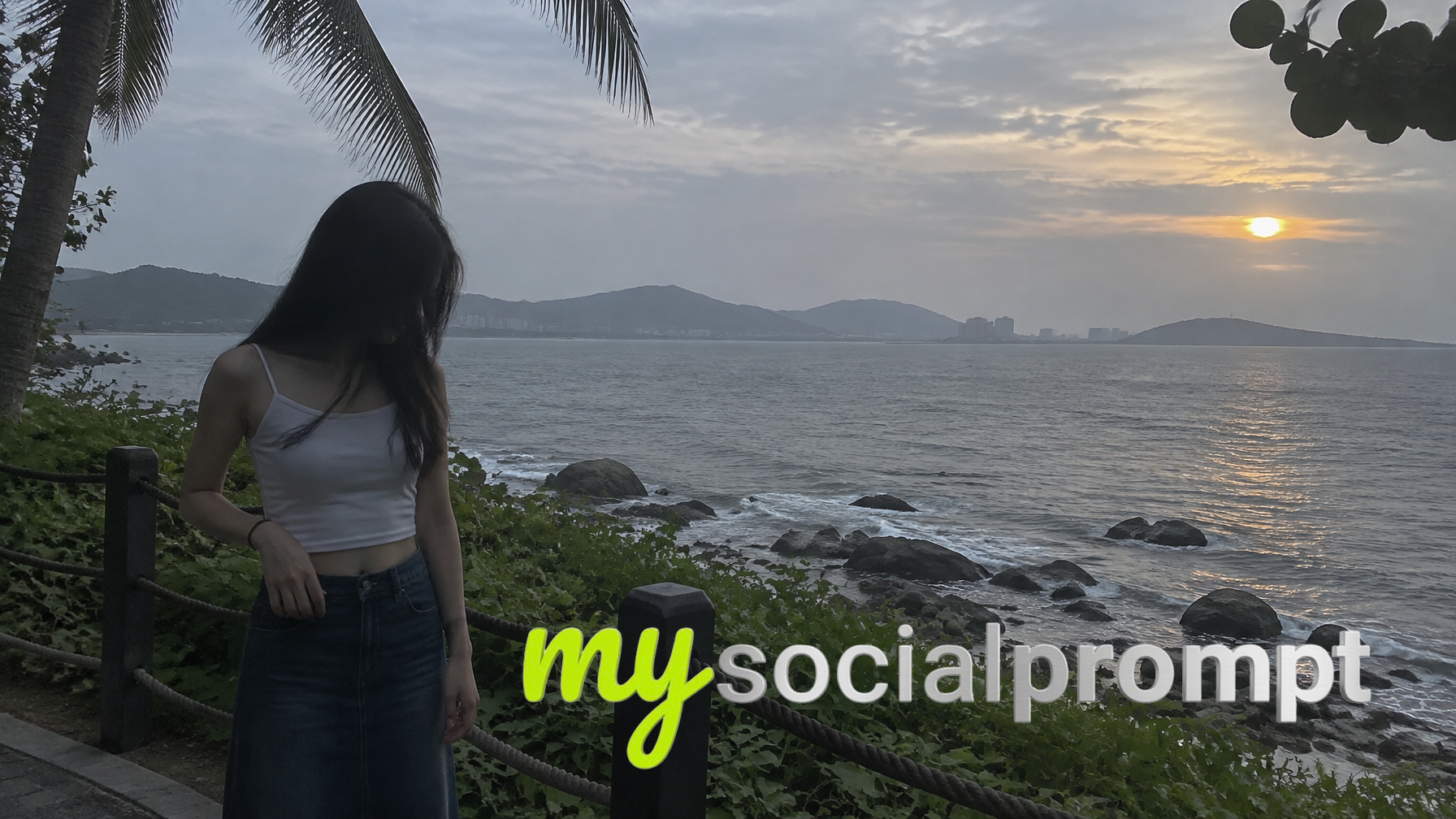 Raw Smartphone Snapshot: Candid Seaside Portrait with Flat Color Grading