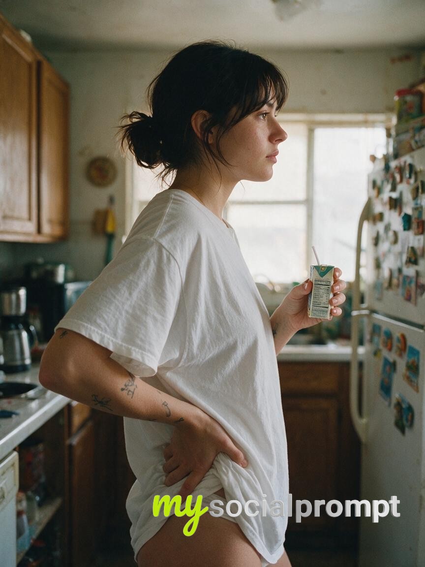 Candid Kitchen Portrait: Documentary-Style Domestic Realism