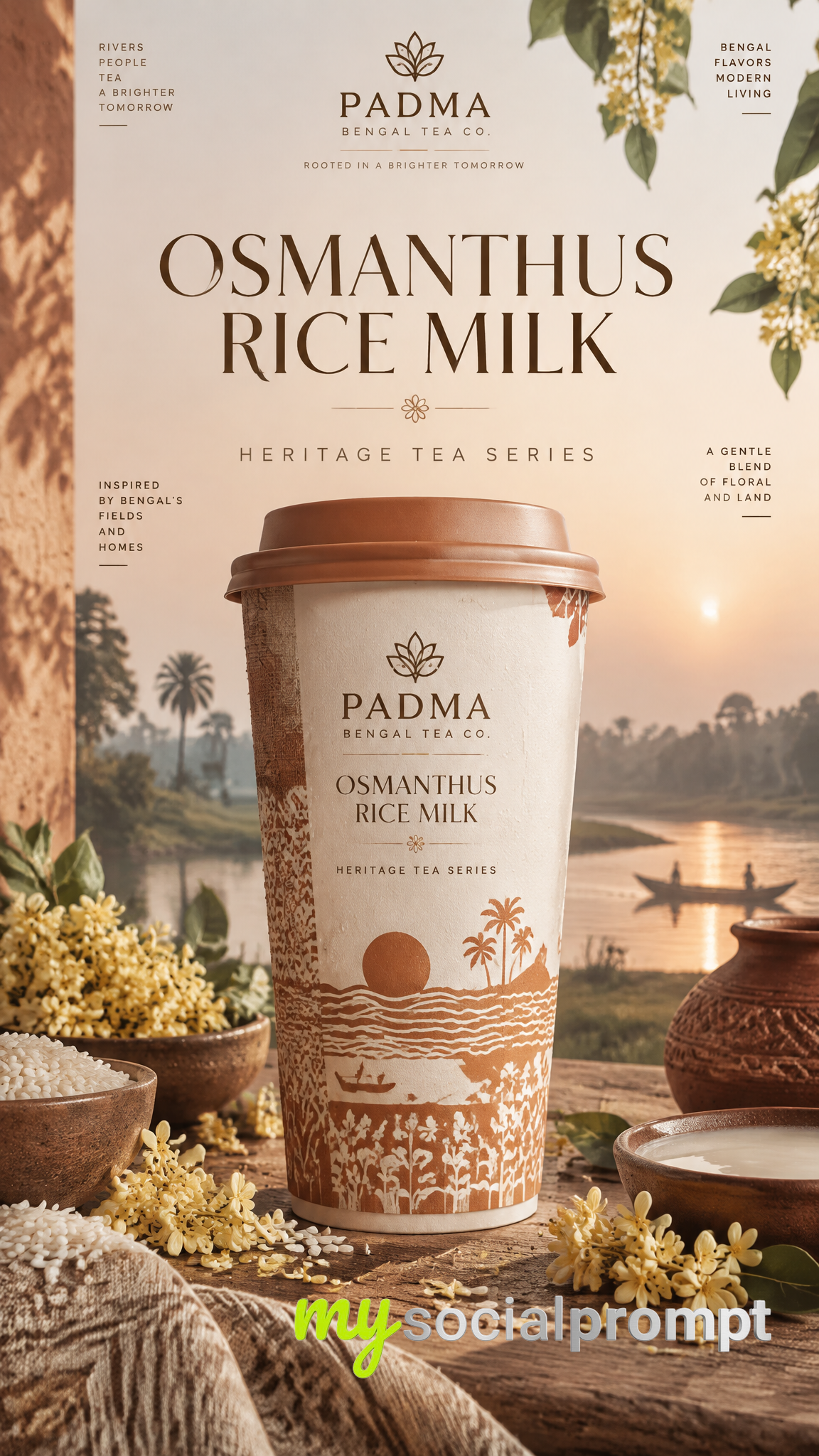 Premium Bengali Tea Brand Packaging Key Visual: Editorial Product Photography