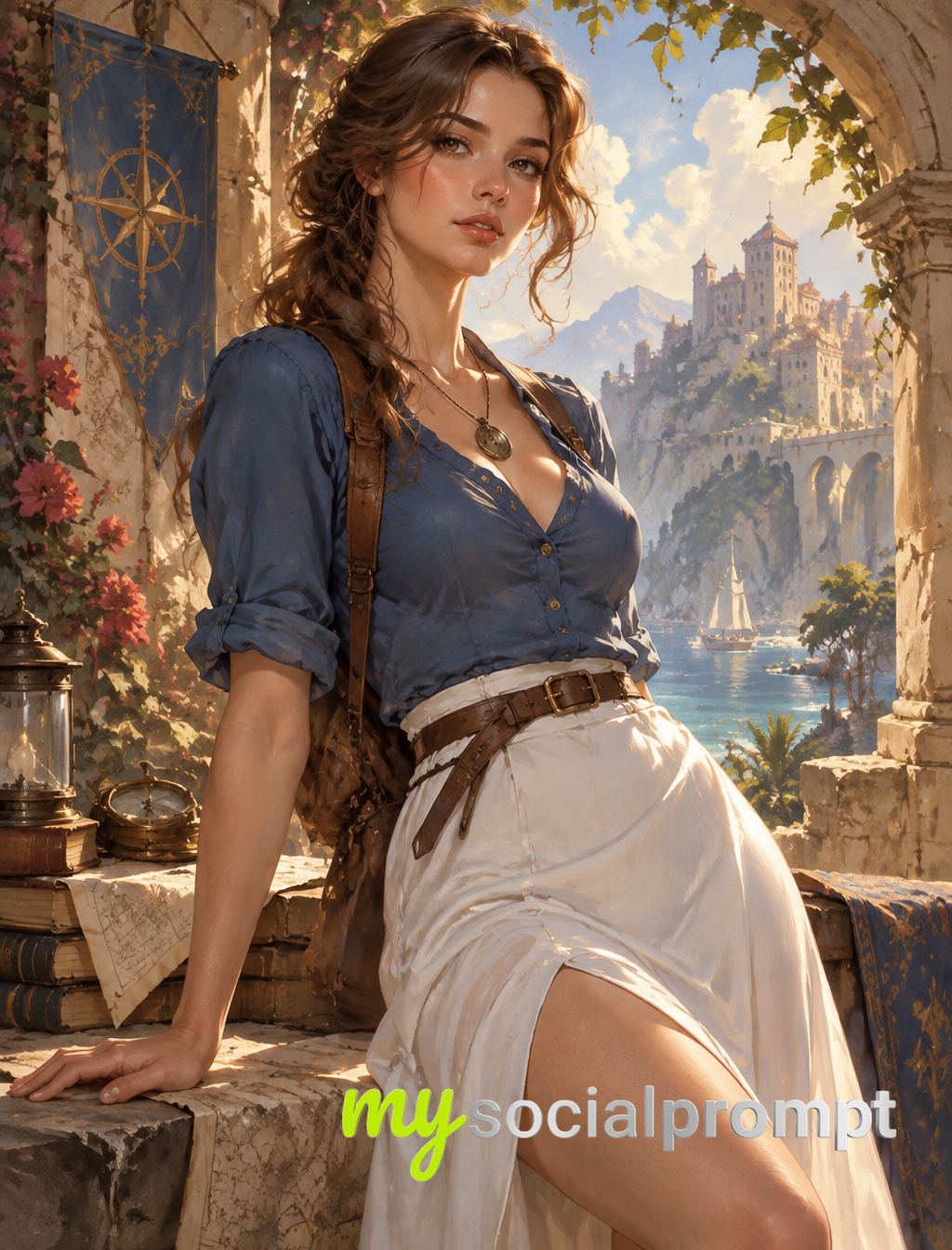 Elegant Female Character Design with Dreamy Volumetric Lighting