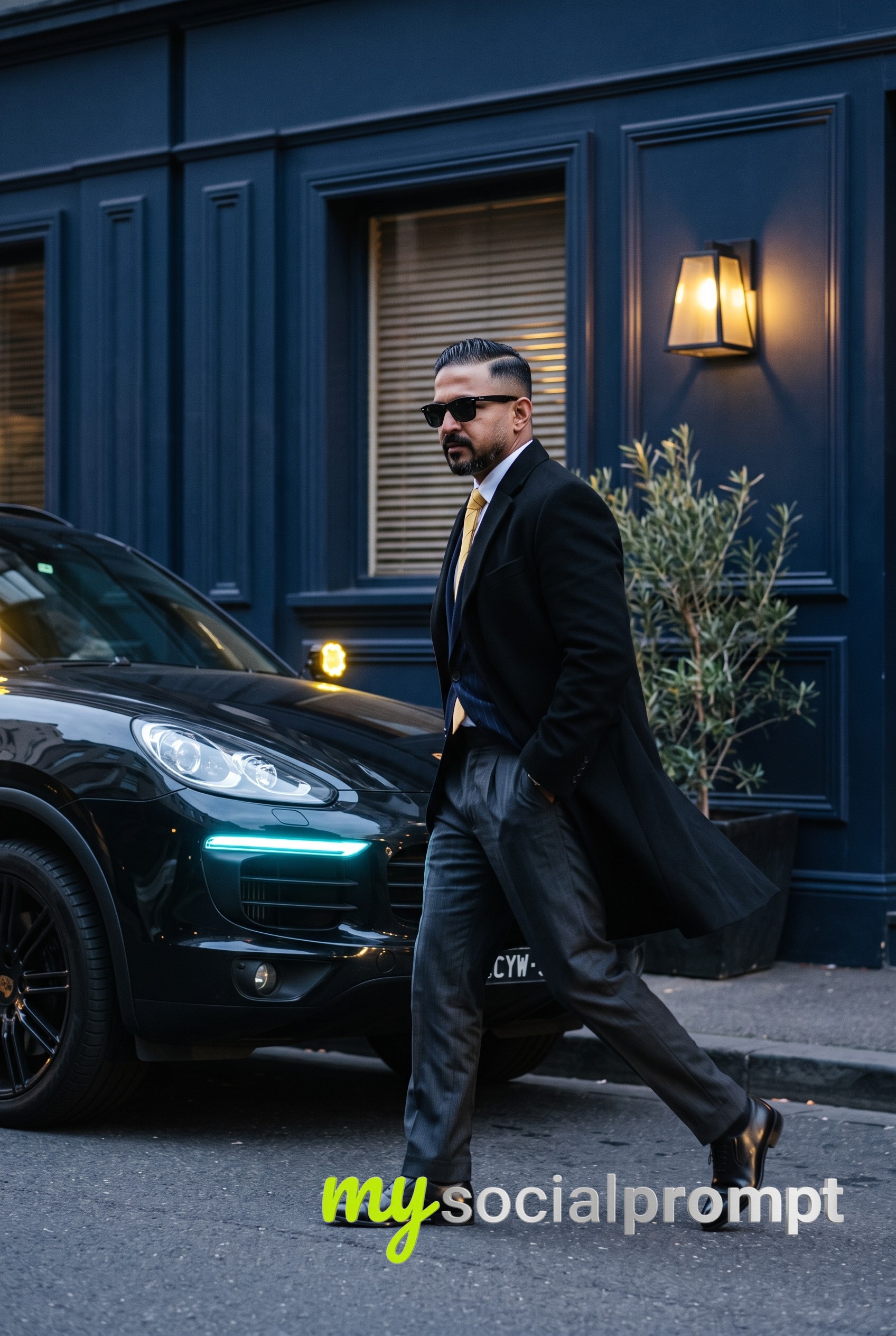 Cinematic Street Style: Tailored Black Overcoat and Moody Urban Transit