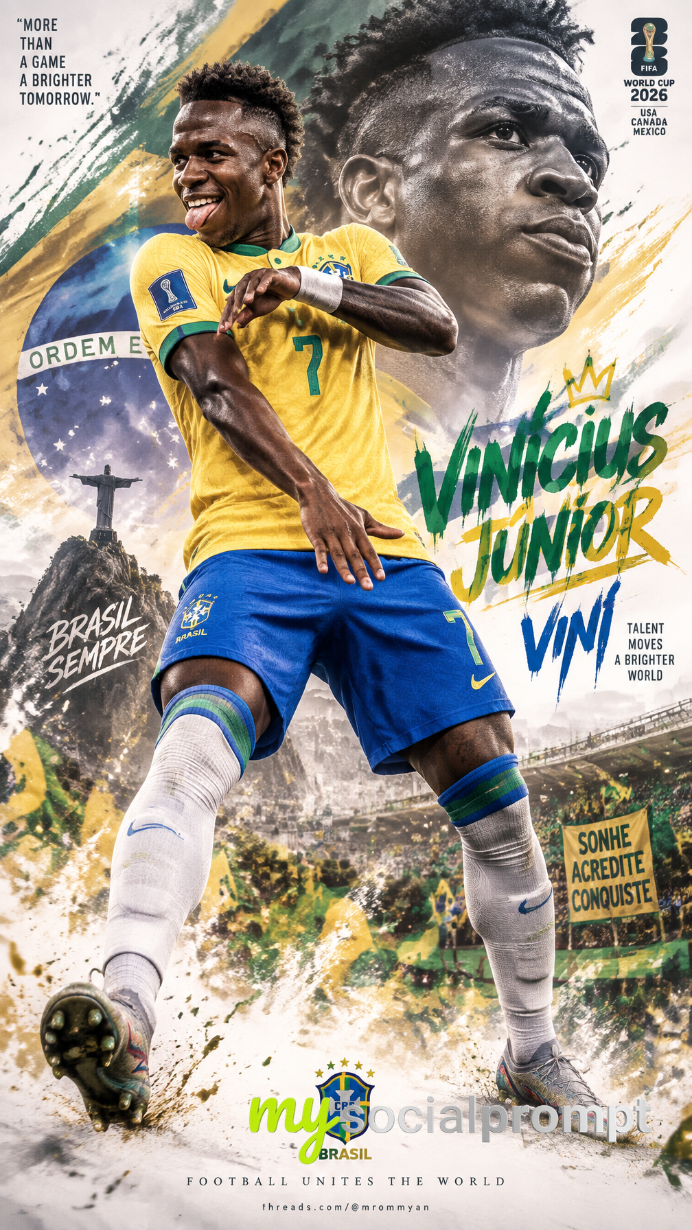 Vinícius Júnior World Cup 2026 Cinematic Celebration Poster Art