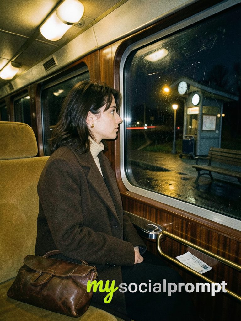 1977 Vintage Train Portrait: Tungsten Lighting & Window Reflections
