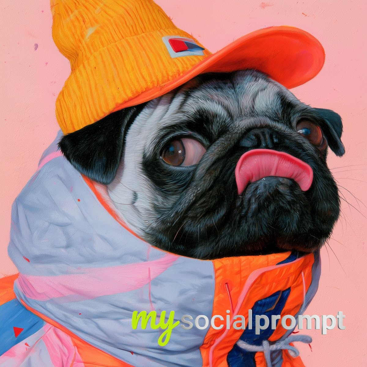 Whimsical Studio Portrait of a Pug in Cinematic Lighting