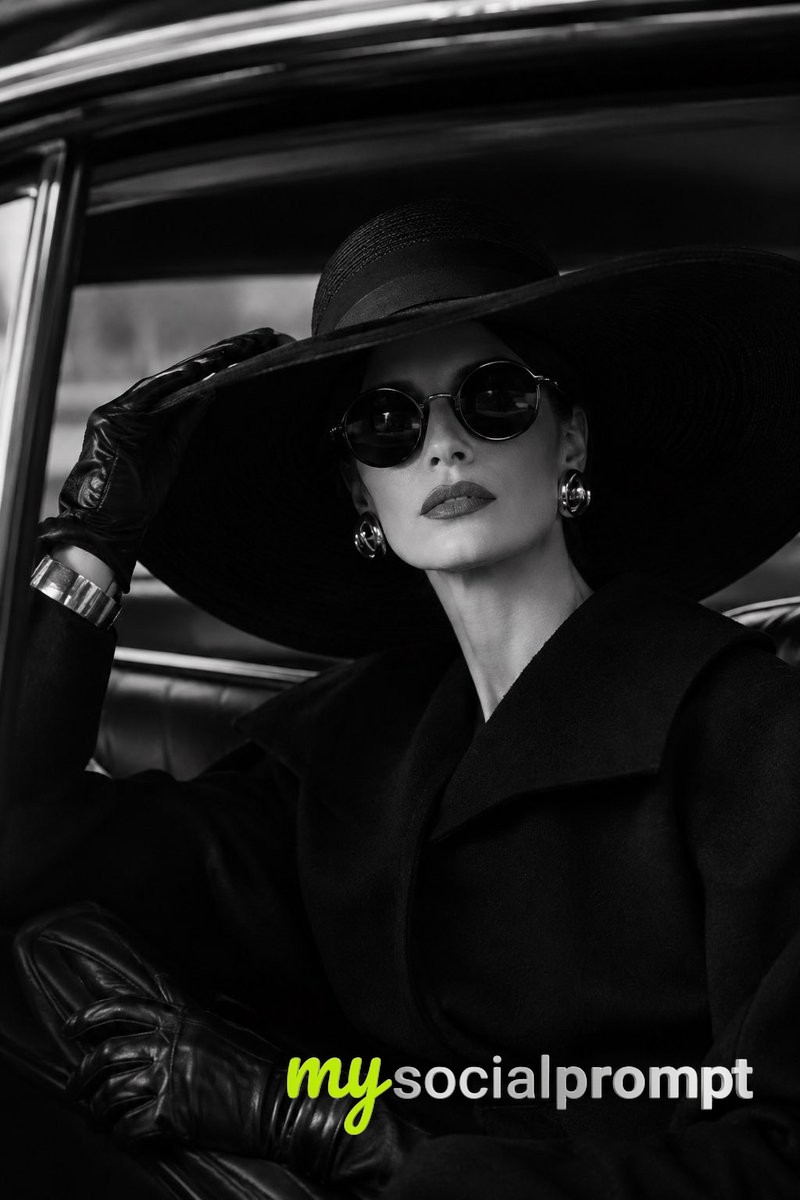 Monochrome Fashion Portrait: Vintage Editorial Elegance in Classic Luxury