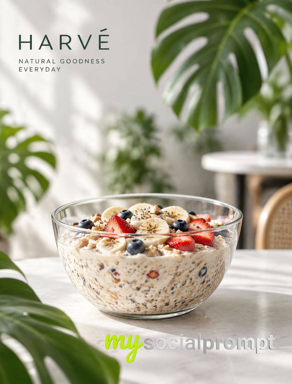 Minimalist Tropical Café Food Photography with Monstera Leaf Bokeh